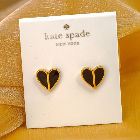 kate spade Jewelry - Kate Spade Heritage Heart Earrings in Black